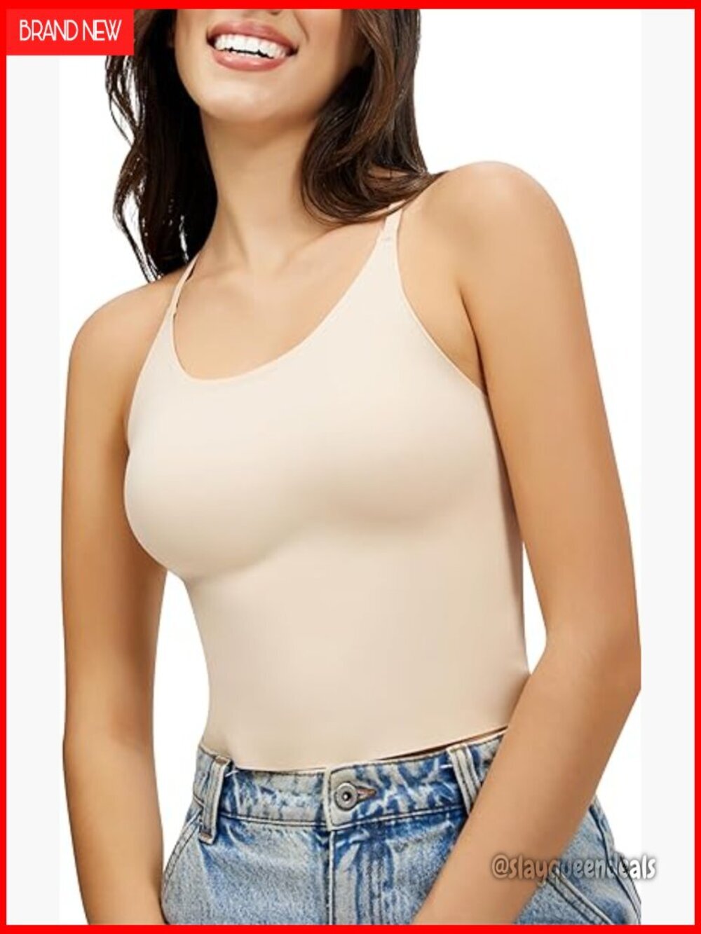 Seamless Scoop Neck Crop Top Slim Fit Double Lined Camisole Air Touch Fabric